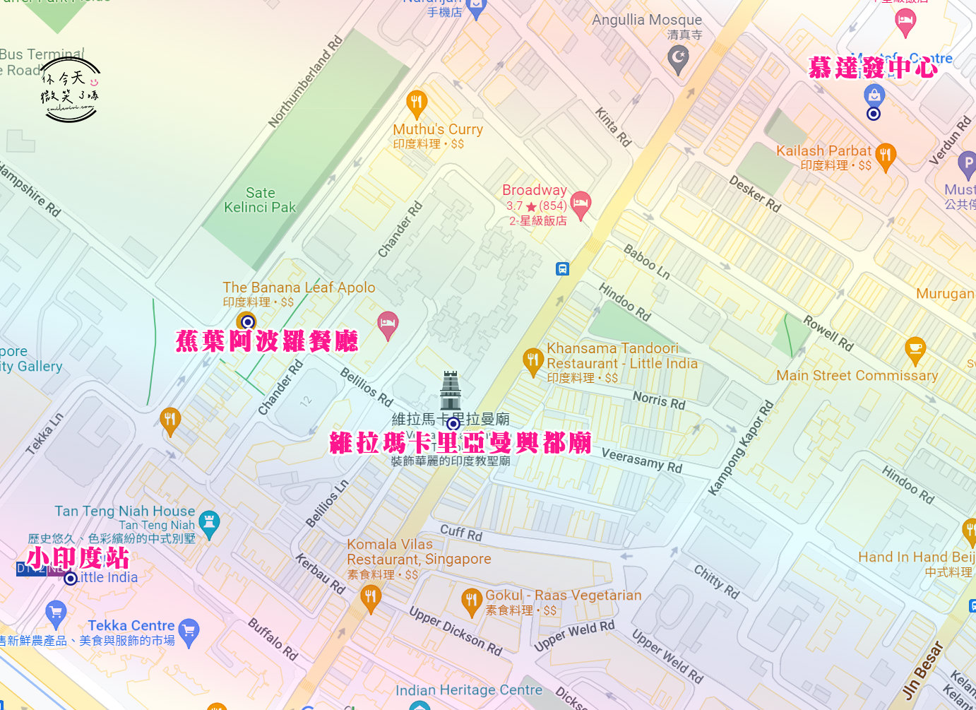 新加坡∥慕達發購物中心(Mustafa Cente)︱壁畫很好拍哈芝巷(Haji Lane)︱閒逛小印度區︱新加坡觀光︱新加坡景點 1 Apolo map